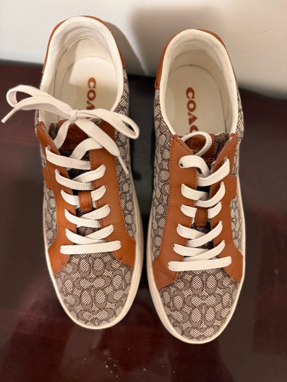 Coach Lowline low top sneaker signature jacquard tan brown monogram women’s 11 - Picture 7 of 10
